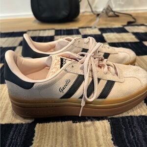 Adidas Platform Gazelle Sneakers in Light Pink and Black